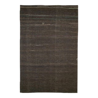 Galerie Shabab Collection Mid-20th Century Handmade Turkish Tribal Flat-Weave Accent Rug in Brown For Sale