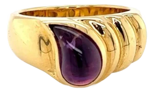 Chopard Tear Drop Amethyst 18k Yellow Gold Fancy Band Ring, Size 6