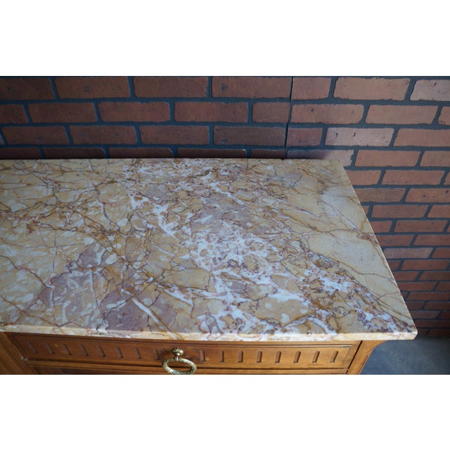French Antique Marble Top Buffet For Sale - Image 9 of 10