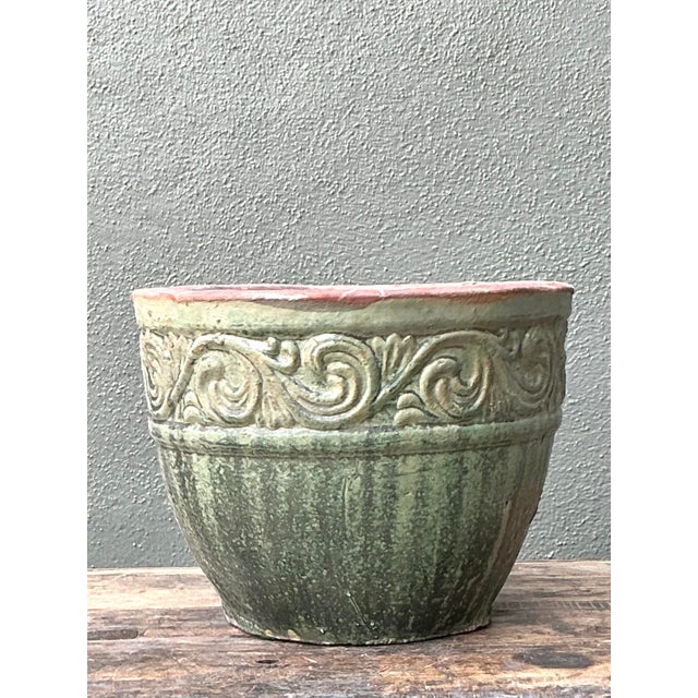 Mid 20th Century Vintage Glazed Ceramic Planter For Sale - Image 5 of 12