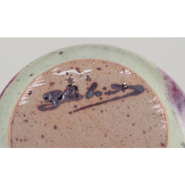 Ceramic French Ceramic Vase in Glaze in Shades of Blue-Violet For Sale - Image 7 of 8