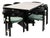 Conan 71" Long Black Dining Table Set for 6 with Green Chairs For Sale
