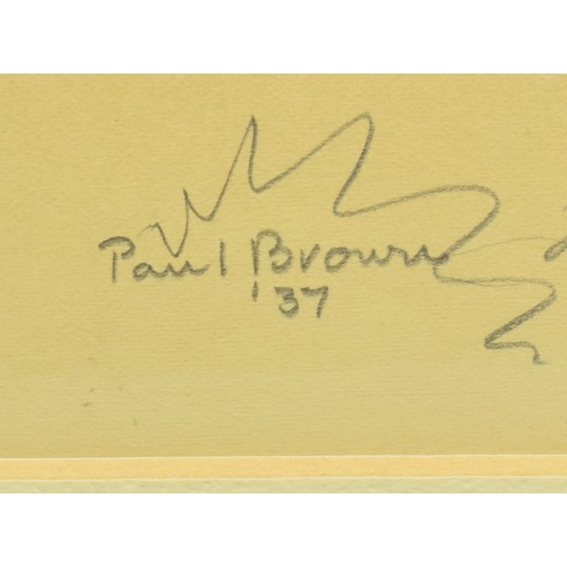 Traditional Paul Brown Original Pencil C1937 Drawing Fox-Hunter Clearing Fence For Sale - Image 3 of 5