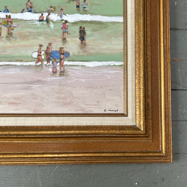 Contemporary Contemporary Original Painting by Stephen Heigh “At the Beach” For Sale - Image 3 of 5