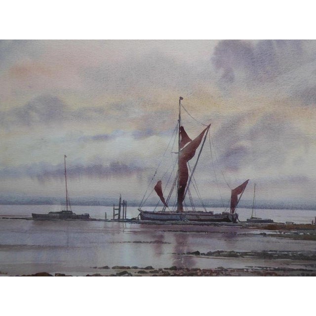 Keith Burtonshaw, Evening Reflections, Atmospheric Landscape Watercolour For Sale - Image 13 of 14