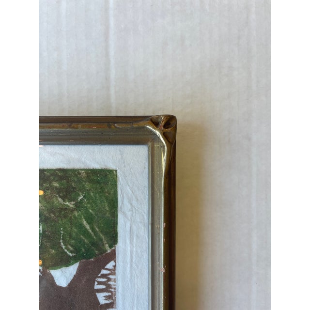 Signed Limited Edition “ Ella Hills” Color Woodblock Print by Egm, 4/10, 1980s Framed Landscape Art. For Sale - Image 4 of 9