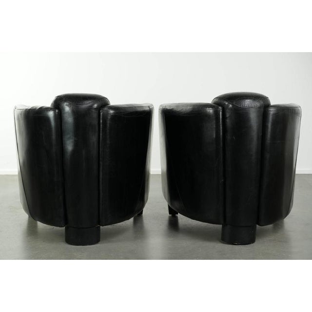 Black Cowhide Aviator Armchairs, Set of 2 For Sale - Image 3 of 14