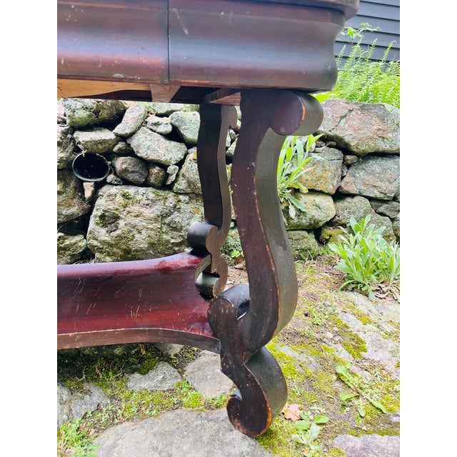 1920s Antique Wooden Desk Console Table For Sale - Image 5 of 9