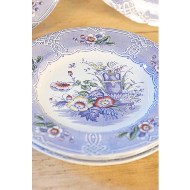 Ceramic Set of Five 19th Century English Rare Floral Pattern Ironstone Dishes For Sale - Image 7 of 7
