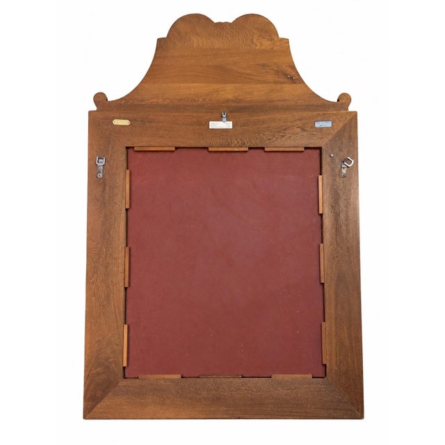Late 20th Century Polo Ralph Lauren Handsome Carved Wood Beveled Wall Mirror With Elegant Scroll Detailing For Sale - Image 5 of 10
