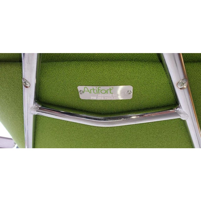 Metal 1990s Vintage Authentic Pierre Paulin "Green" Orange Slice Lounge Chair For Sale - Image 7 of 13