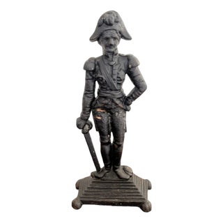Antique Victorian Cast Iron Door Stop in the Form of Lord Nelson, 1880s For Sale