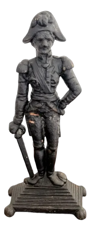 Antique Victorian Cast Iron Door Stop in the Form of Lord Nelson, 1880s