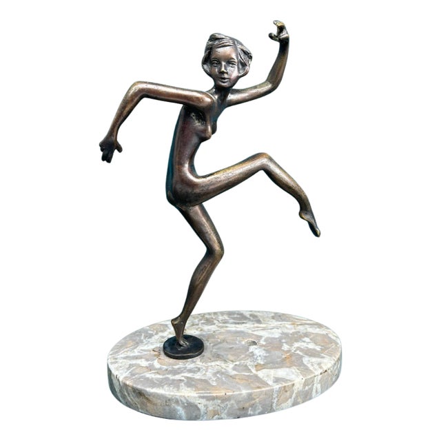 Art Deco Bronze Dancing Girl, 1920s-1940s For Sale