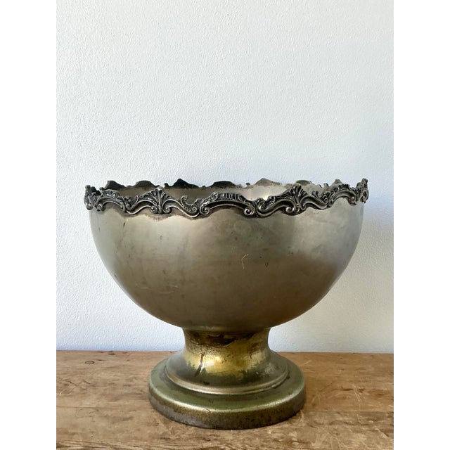 Vintage Regency Monumental Distressed Plate Bowl For Sale In West Palm - Image 6 of 10