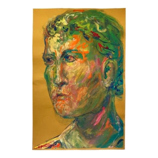 Contemporary Original E J Hartmann Abstract Portrait Painting Signed For Sale