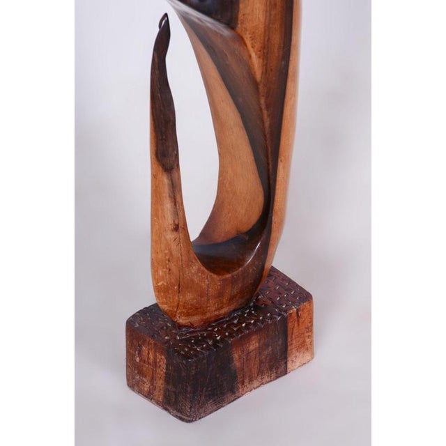 Vintage African Sculpture in Lacquered Wood, 1920s For Sale - Image 4 of 10