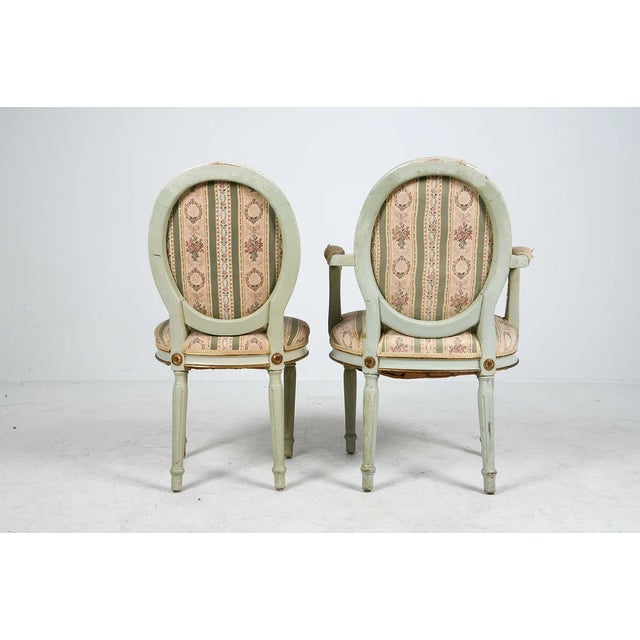 Mid 20th Century Swedish Carved Wood Armchairs With Needlepoint Upholstery, Set of 6 For Sale In Nashville - Image 6 of 14