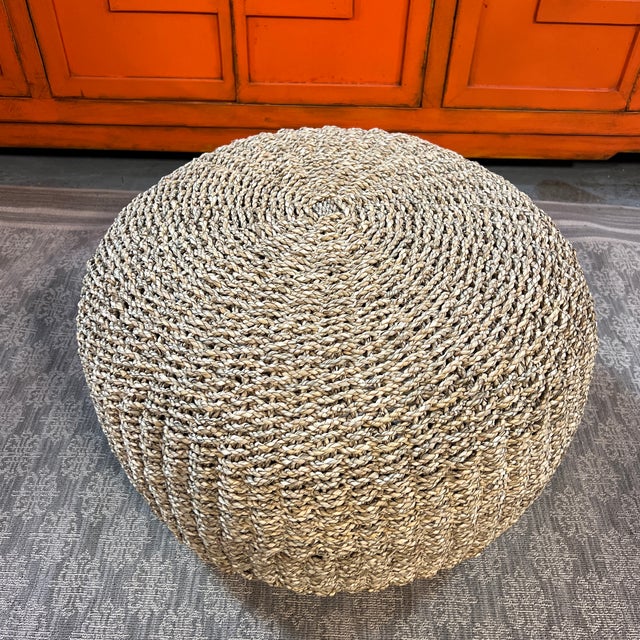 Woven Seagrass Pouf Chairish