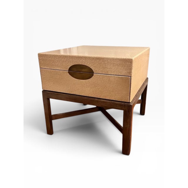 Contemporary 1980s Marge Carson Craquelure Lacquer Large Box Table For Sale - Image 3 of 11