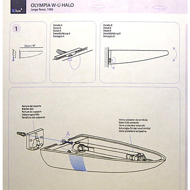 VintageJorge Pensi 1988 Polished Aluminum Olympia Halogen Wall Light For Sale - Image 13 of 14
