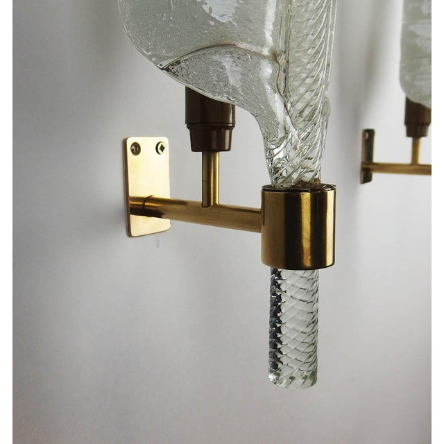 Glass Wall Sconces attributed to Andrea Arbus for Veronese, 1960s, Set of 2 For Sale - Image 12 of 15