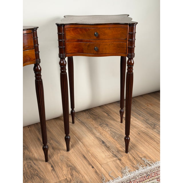 Pair of American Classical Revival Mahogany Two-Drawer Work Tables, Circa 1880–1910 For Sale - Image 10 of 15
