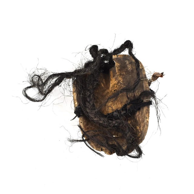 Early 20th Century Early 20th Century Makonde Mask with Hair Tanzania For Sale - Image 5 of 6