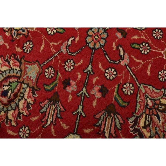 1990s Tabriz Rug 10’2” X 11’5” Red Wool Vintage Traditional Hand-Knotted Carpet For Sale - Image 5 of 15