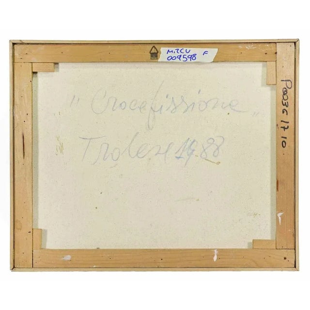 Benito Trolese, Crucifixion, Oil Painting, 1988 For Sale - Image 4 of 5