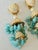 Vintage 1950s Faux Turquoise Chandelier Clip-on Earrings, Gold-Tone, Pair For Sale - Image 13 of 16