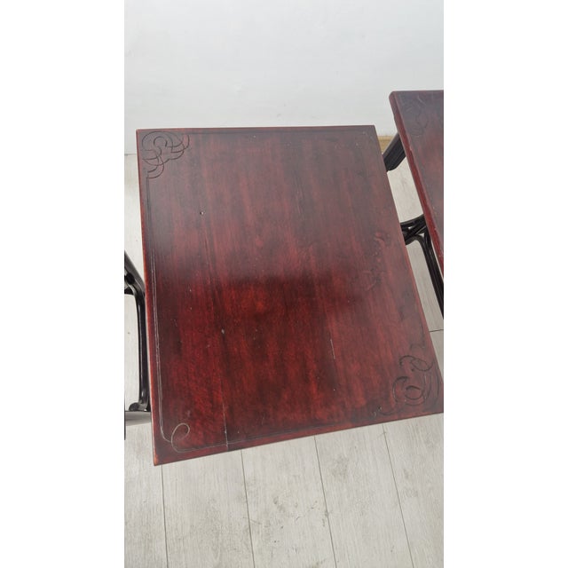 Four 1920s-Style Wooden Nesting Tables with Thonet Label Decorations, Set of 4 For Sale - Image 14 of 18