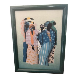 Black Art - Women Oil on Canvas African art - Unknown Artist For Sale