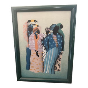 Black Art - Women Oil on Canvas African art - Unknown Artist