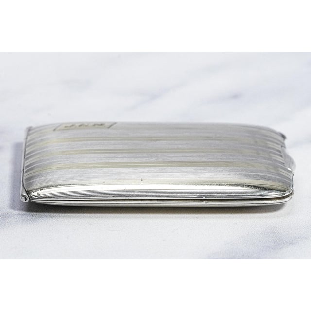 1920s Art Deco Engine Turned Antique Gorham Sterling Silver 14k Gold Matchbook Holder Case Matches Vesta Tobacciana For Sale - Image 11 of 16