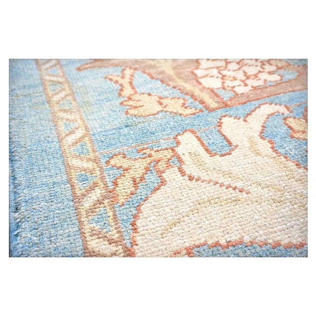 21st Century Turkish Donegal Oushak 8x11 Blue, Ivory, & Clay Area Rug #1140682 For Sale In Houston - Image 6 of 11