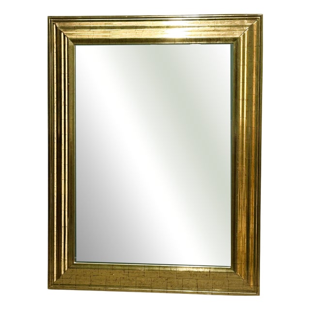 Large Mirror with Faux Gold Leaf Frame from Deknudt, Belgium, 1980s For Sale