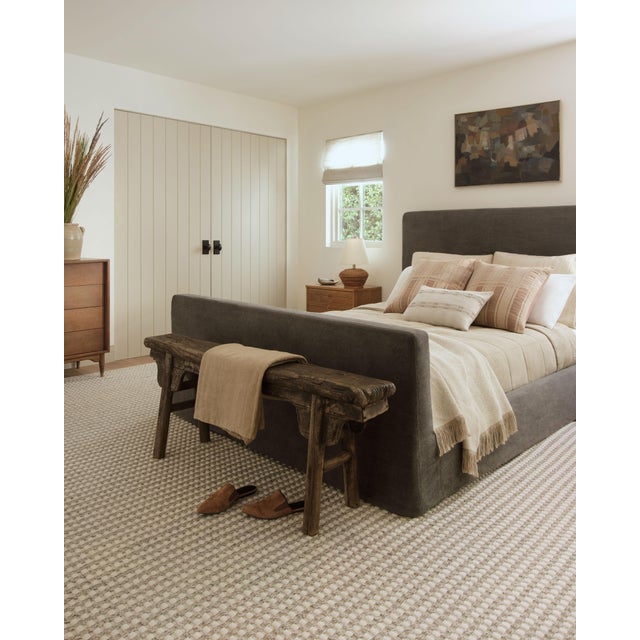 Loloi Rugs Amber Lewis x Loloi Marin Natural / Rust 22" x 22" Cover Only Pillow For Sale - Image 4 of 5