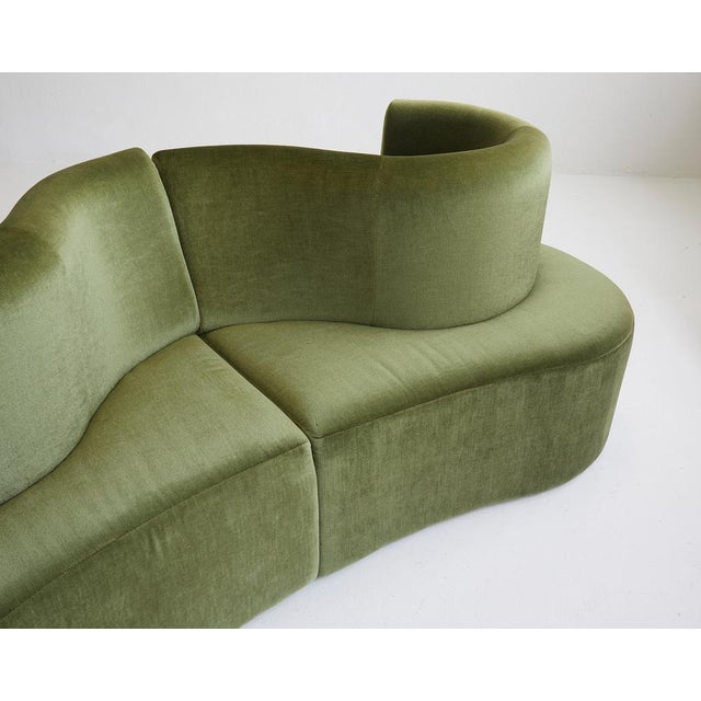 Cloverleaf Sofa in Prada Green Velvet by Verner Panton for Verpan, Denmark, 2000s, Set of 2 For Sale - Image 11 of 13