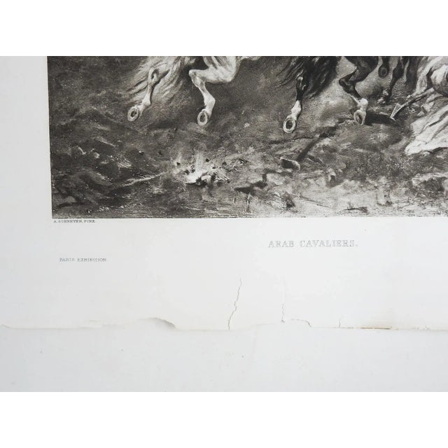 English Late 19th Century Arab Horse Cavaliers After Adolph Schreyer Photogravure For Sale - Image 3 of 4