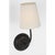 Thomas O'Brien for Visual Comfort Signature Vendome 16" Cordless Single Sconce in Bronze with Linen Shade For Sale - Image 9 of 12