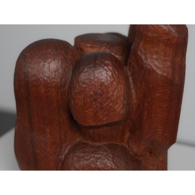 Wood Abstract Carved Wood Sculpture, 1980s, Wood For Sale - Image 7 of 9