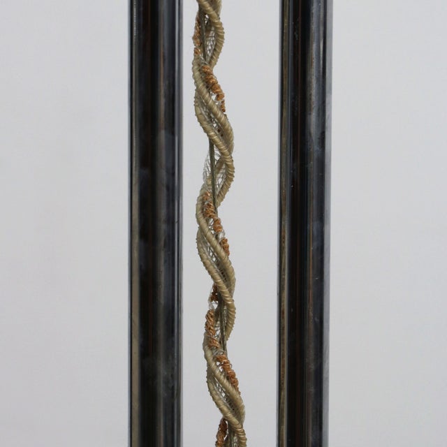 1970s Space Age Floor Lamp in Chromed Metal and Opal Glass, 1970s For Sale - Image 5 of 7