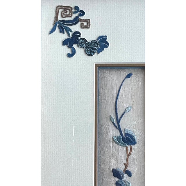 Set of Three-Framed Antique Chinese Textiles Qing Dynasty Provenance For Sale - Image 12 of 12