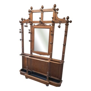 Antique French Oak Hallstand, 1900 For Sale