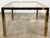 Mid-Century Modern Vintage Parsons Style Burl Wood and Brass Glass Top Side Table For Sale - Image 3 of 10
