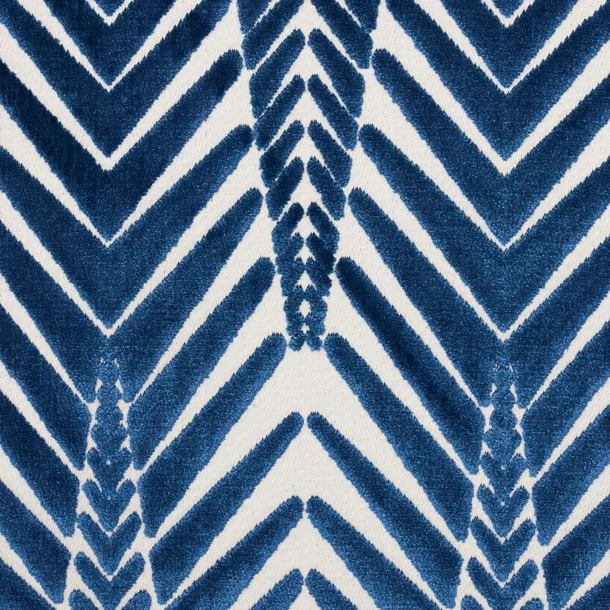 Schumacher x Neisha Crosland Zebra Velvet Fabric in Silver Blue