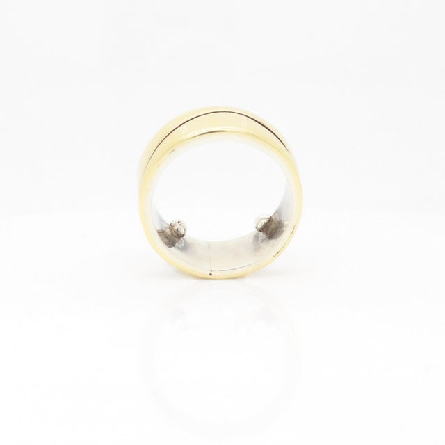Vintage Mid-Century Modernist Paul Lobel Mixed Metal Gold/Silver Cigar Band Ring For Sale - Image 11 of 13