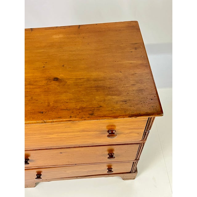19th Century Antique Pine Three-Drawer Chest For Sale - Image 15 of 17