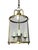 Hollywood Regency French Brass Lantern with Convex Glass Panels, France, 1950s For Sale - Image 3 of 7